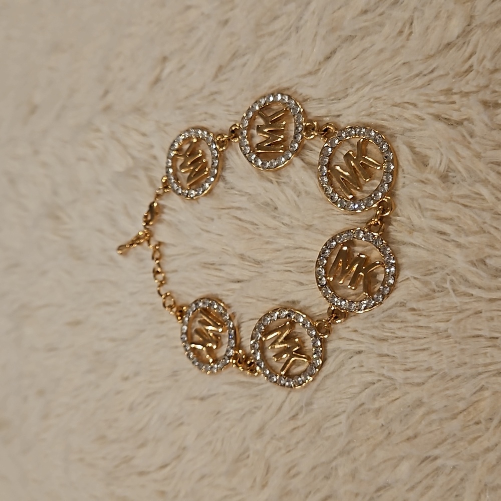 Michael Kors Gold Crystal Logo Bracelet